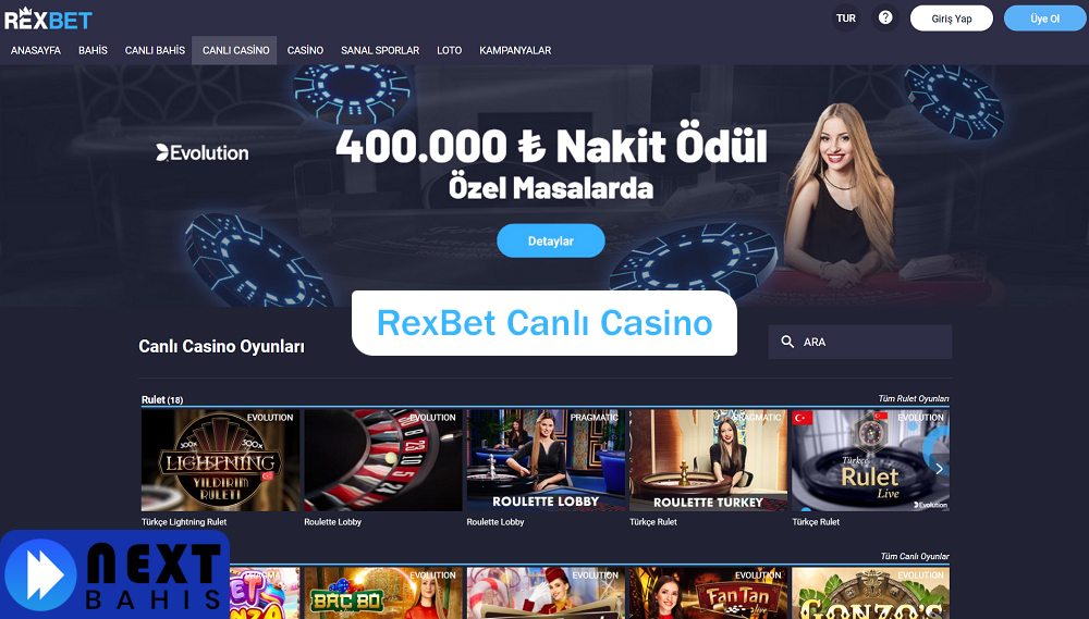 RexBet Canlı Casino