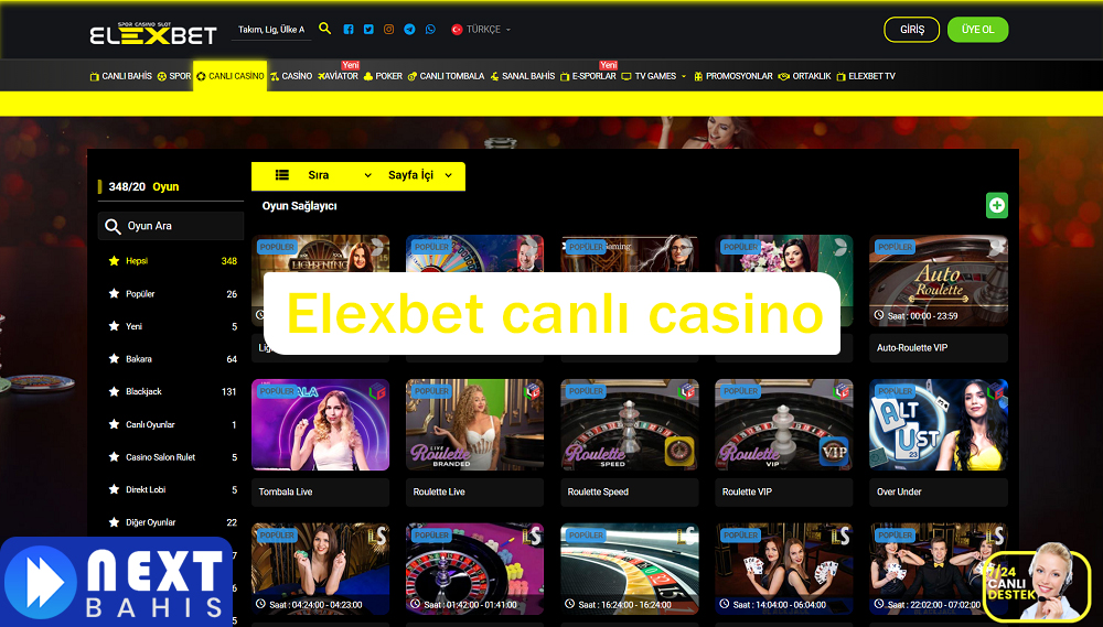 Elexbet canlı casino