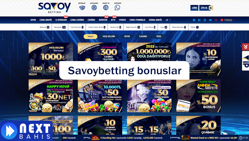 Savoybetting bonuslar