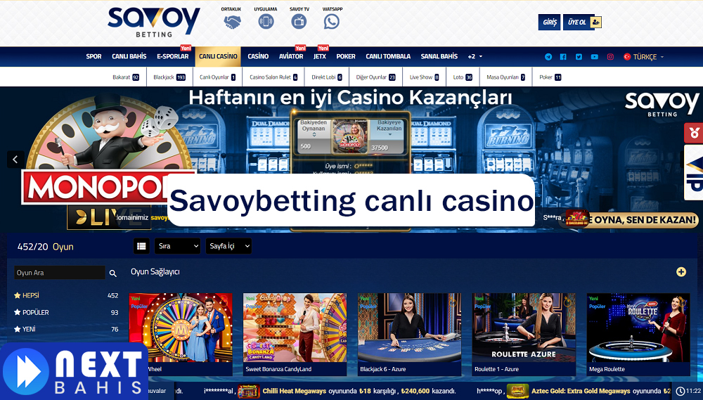 Savoybetting canlı casino
