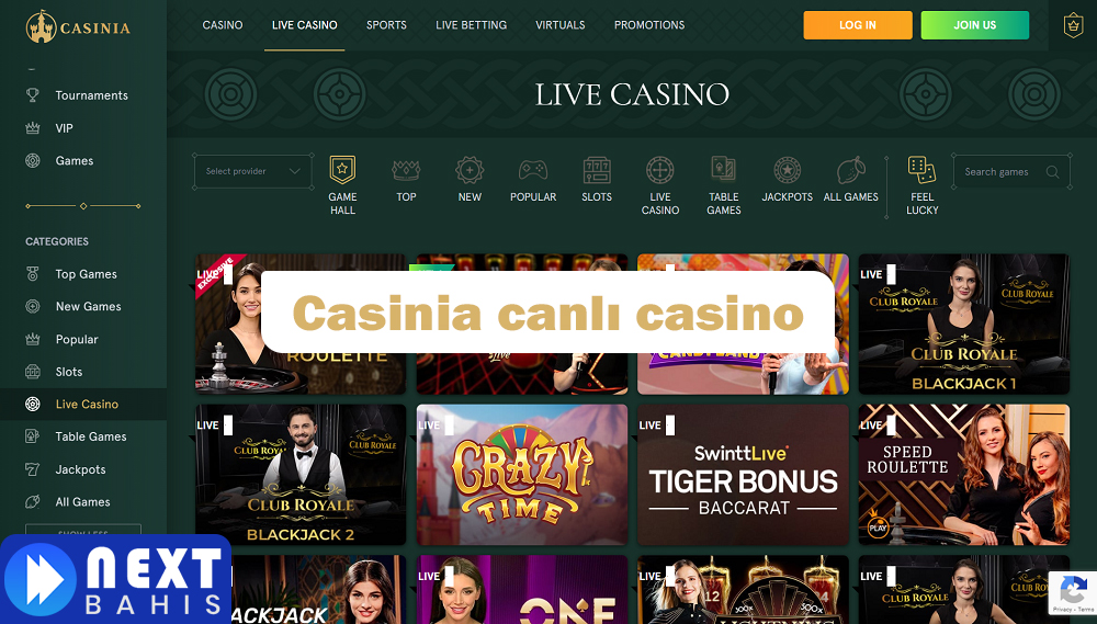 Casinia canlı casino