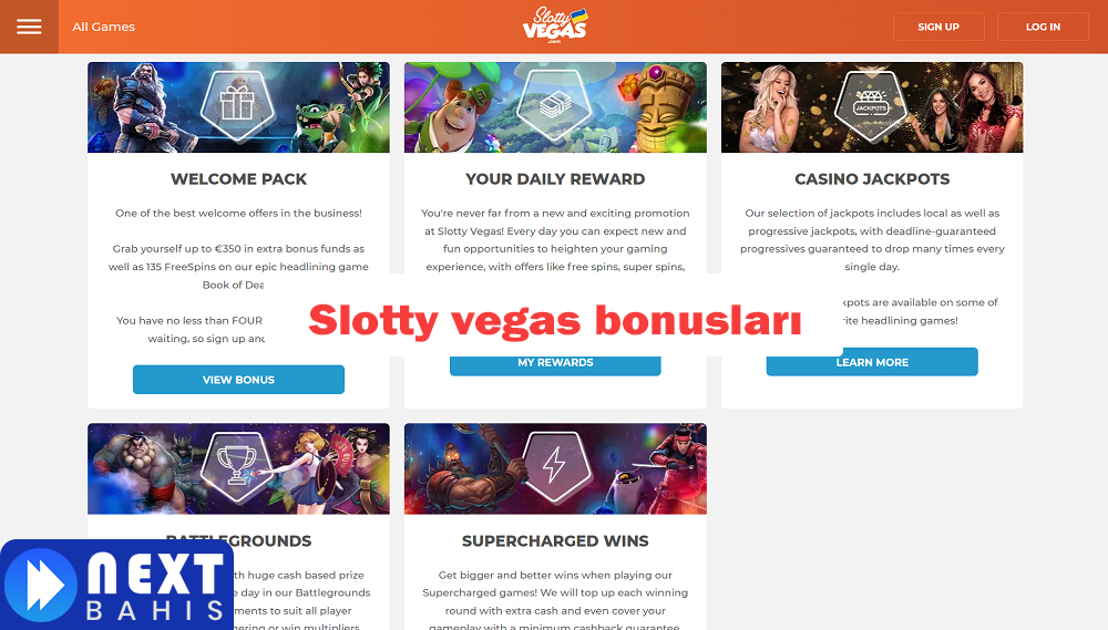 Slotty vegas bonusları