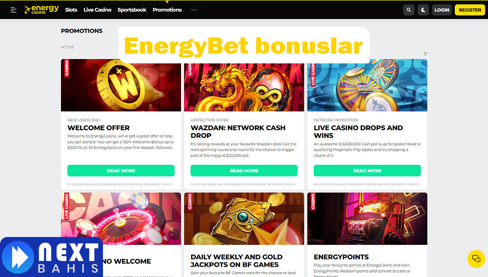 EnergyBet bonuslar
