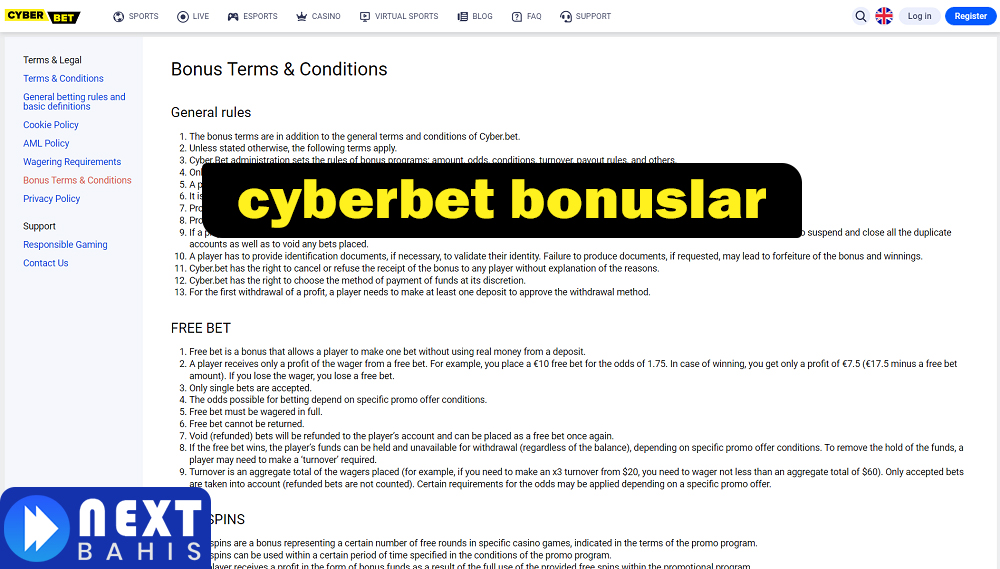 cyberbet bonuslar
