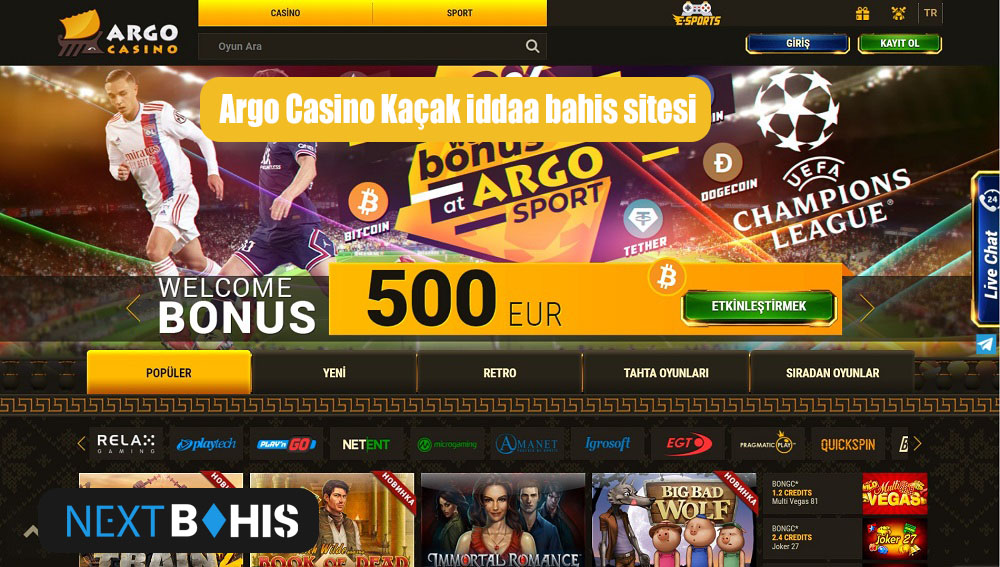 Argo Casino Kaçak iddaa bahis sitesi
